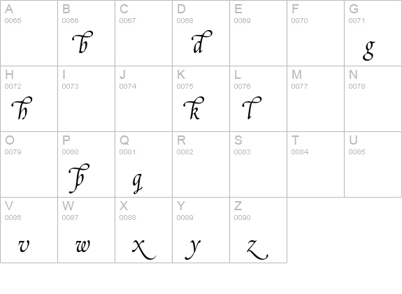 Poetica Supp Lowercase Alternates I uppercase A-Z preview