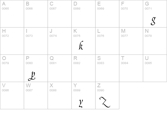 Poetica Supp Lowercase Alternates II uppercase A-Z preview