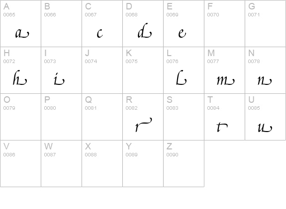 Poetica Supp Lowercase Endings I uppercase A-Z preview