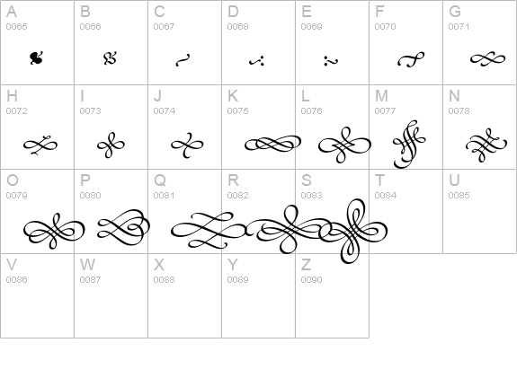 Poetica Supp Ornaments uppercase A-Z preview