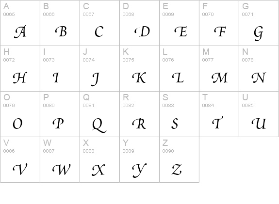 Poetica Supp Swash Capitals II uppercase A-Z preview