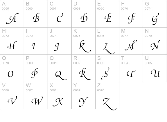 Poetica Supp Swash Capitals III uppercase A-Z preview