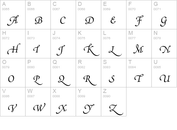 Poetica Supp Swash Capitals IV uppercase A-Z preview