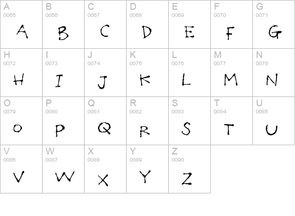 Poilet Taper uppercase A-Z preview