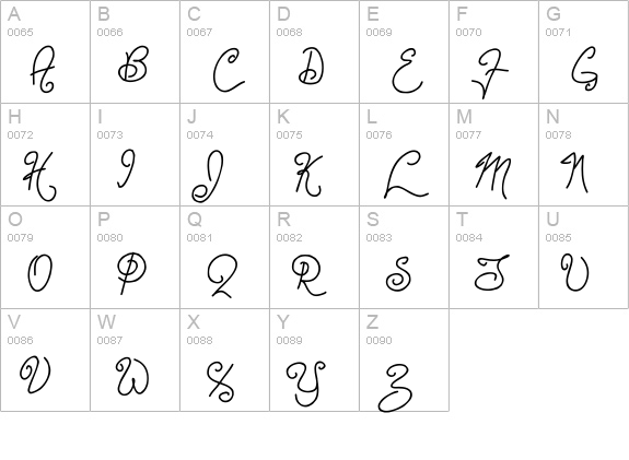 Point-Dexter uppercase A-Z preview