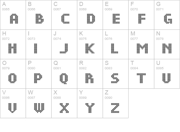 Pointille ICG uppercase A-Z preview