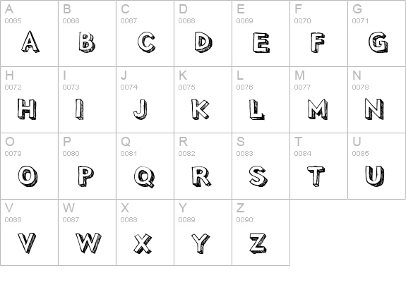 Pointy uppercase A-Z preview