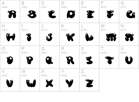Poison Berries uppercase A-Z preview