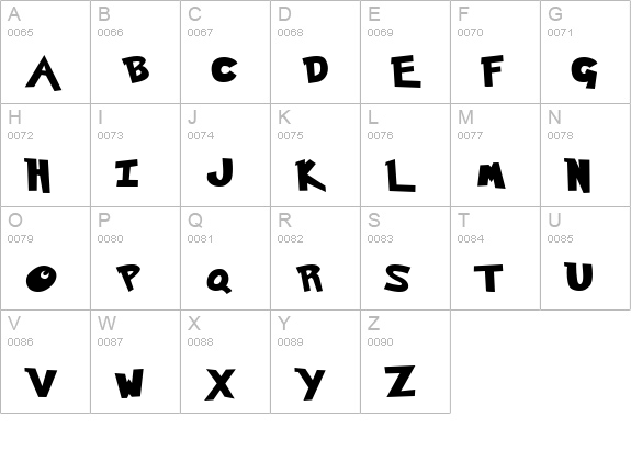Pokemon Normal uppercase A-Z preview