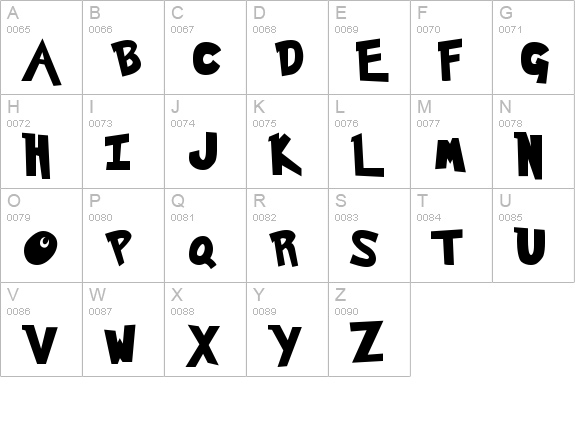 Pokemon Solid uppercase A-Z preview