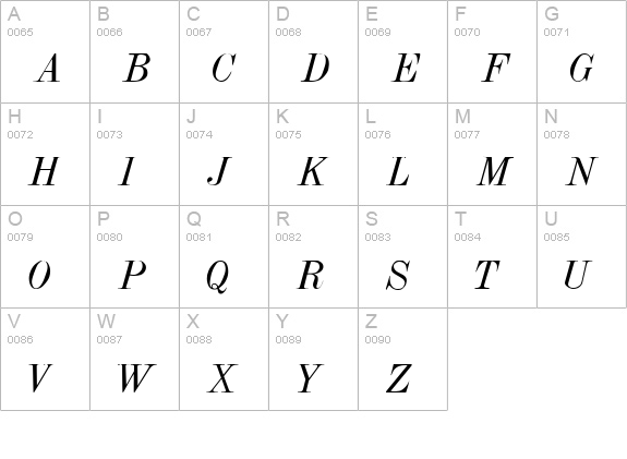 Polar SSi Italic uppercase A-Z preview