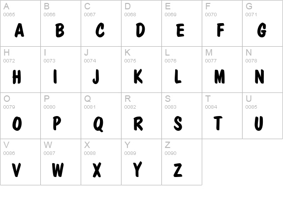 PolCasual-Bold uppercase A-Z preview