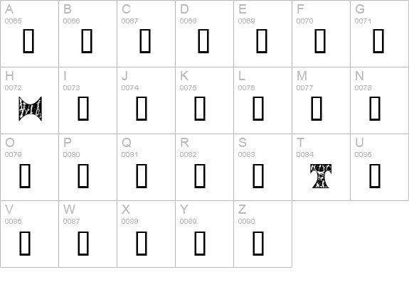 PollockMF uppercase A-Z preview