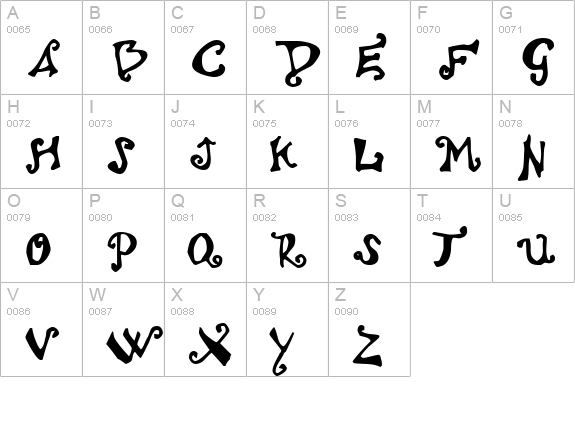 Polywog uppercase A-Z preview