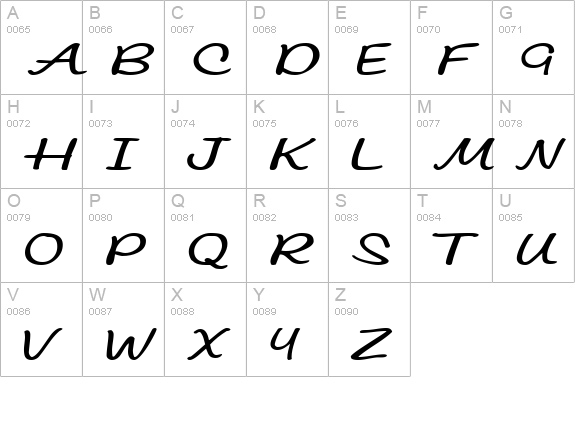 PompanoScriptSSK uppercase A-Z preview