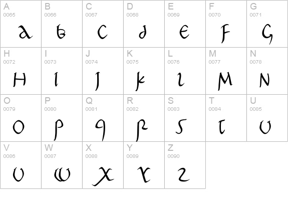 PompejiPetit uppercase A-Z preview