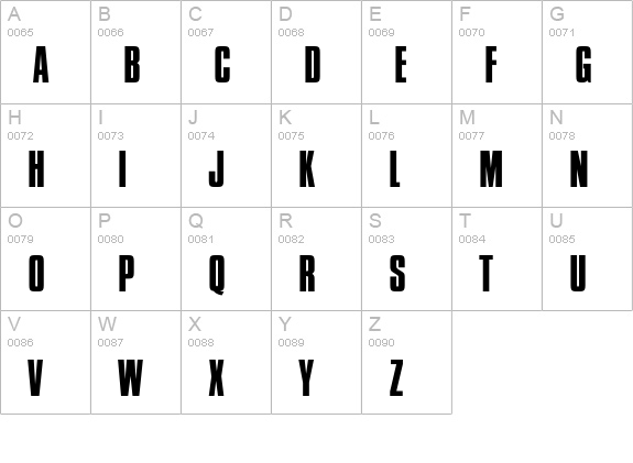 PompejiRegular uppercase A-Z preview