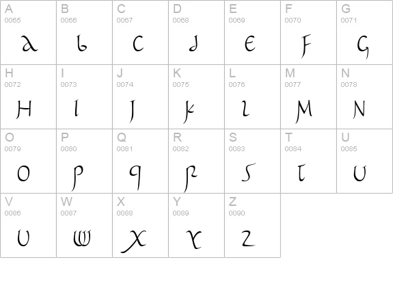 Pomponianus uppercase A-Z preview