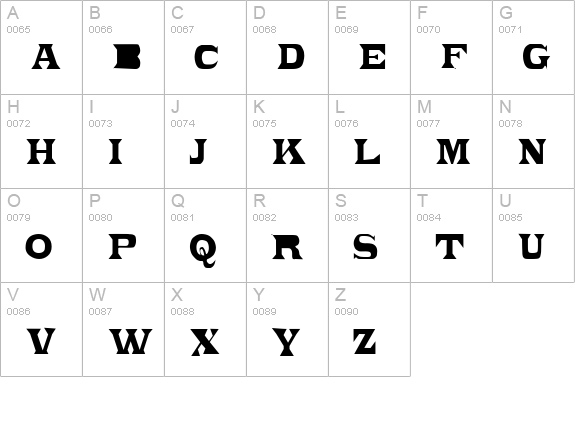 PonchoVia Regular uppercase A-Z preview