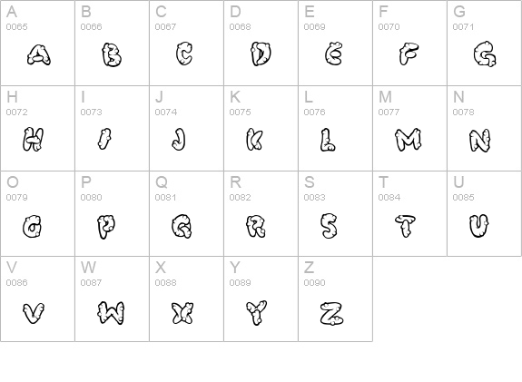 PooCorny uppercase A-Z preview