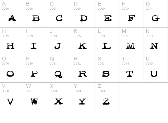 pookie uppercase A-Z preview