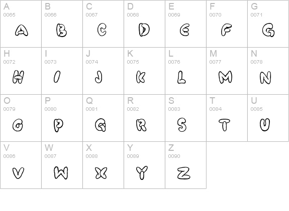 PooSmooth uppercase A-Z preview