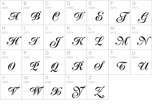 Poppl Exquisit R uppercase A-Z preview