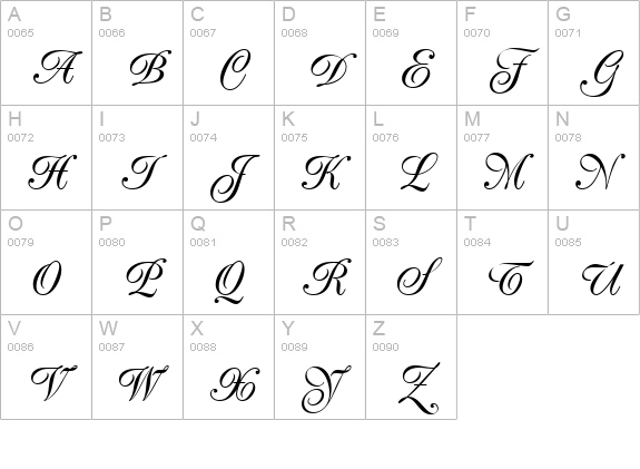 PopplExquisit uppercase A-Z preview