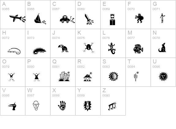 PopticsOneExtras uppercase A-Z preview