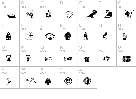 PopticsTwoExtras uppercase A-Z preview