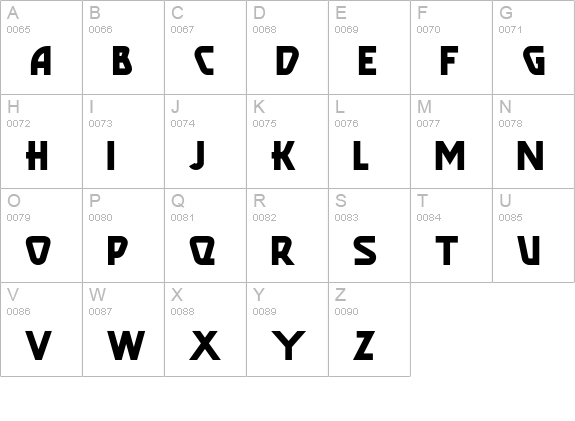 PopularCafeAA uppercase A-Z preview