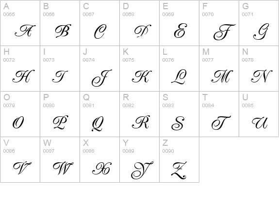 PopularScript uppercase A-Z preview