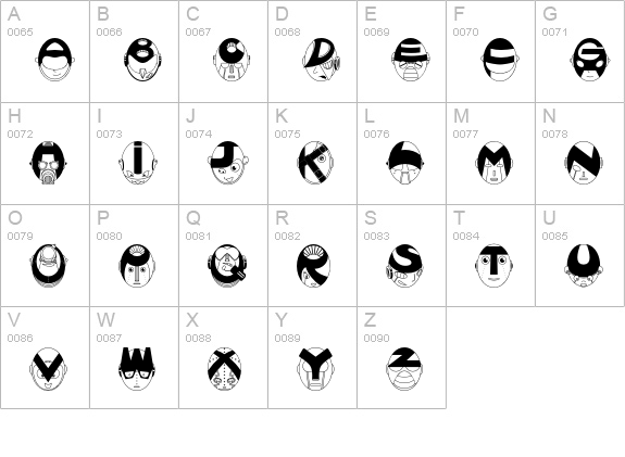 Poranger uppercase A-Z preview