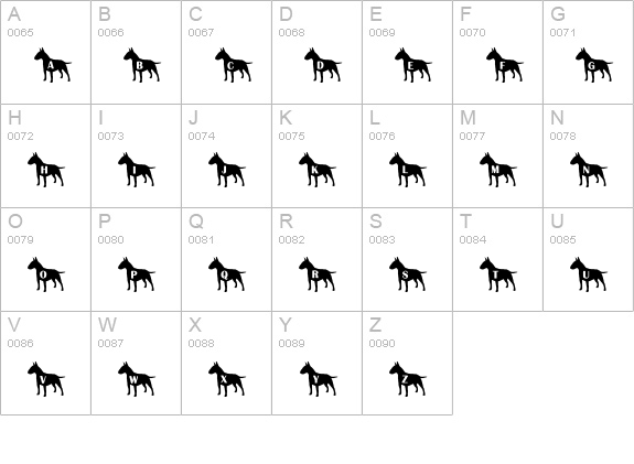 Porkchop uppercase A-Z preview