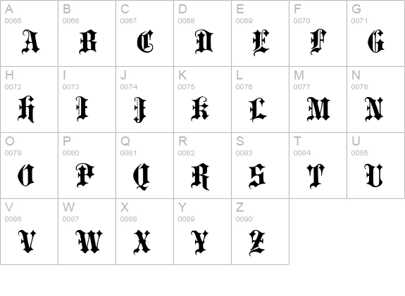 Portcullion Bold uppercase A-Z preview