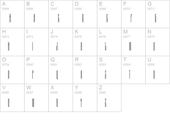 Portcullis uppercase A-Z preview