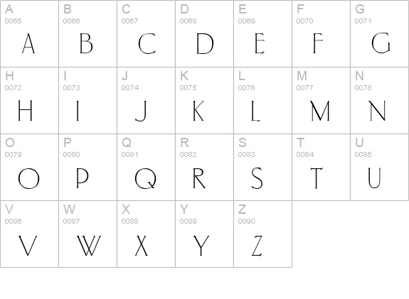 PortlandRoman uppercase A-Z preview