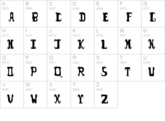 possum droppings. uppercase A-Z preview