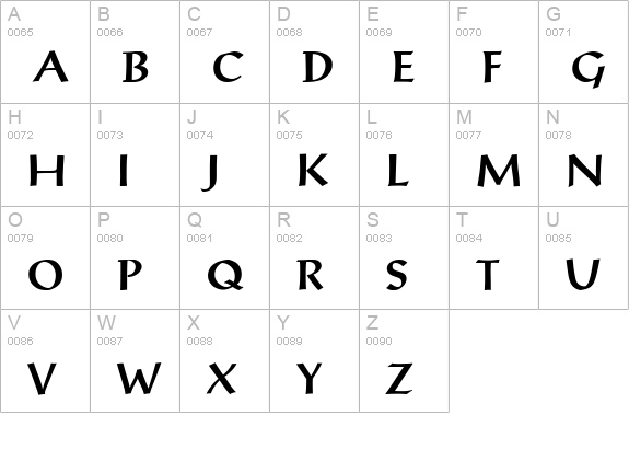 Post-Antiqua (R) Medium uppercase A-Z preview