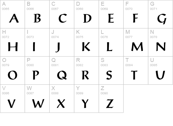 Post-Antiqua R uppercase A-Z preview