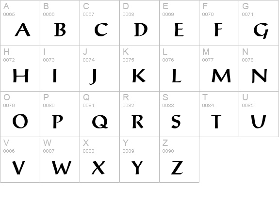 Post Antiqua BE Medium uppercase A-Z preview