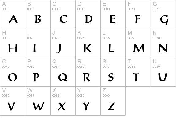 PostAntiqua-SemiBold uppercase A-Z preview