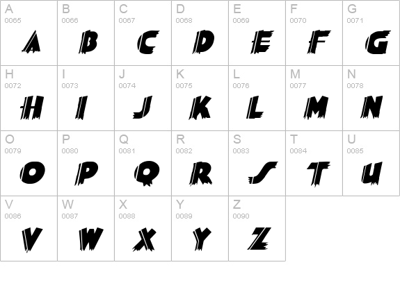 Poster Italic uppercase A-Z preview