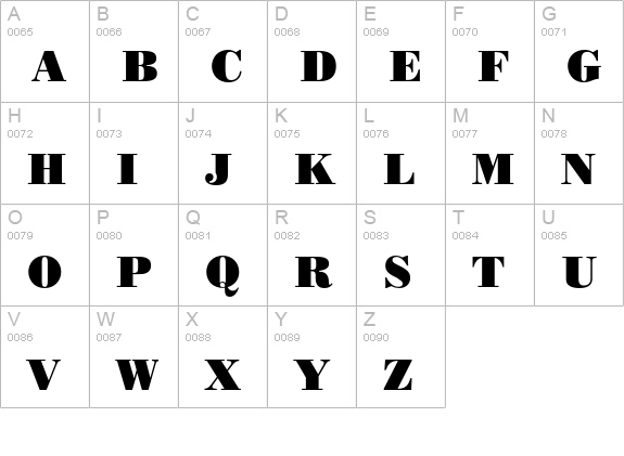 Poster Bodoni uppercase A-Z preview