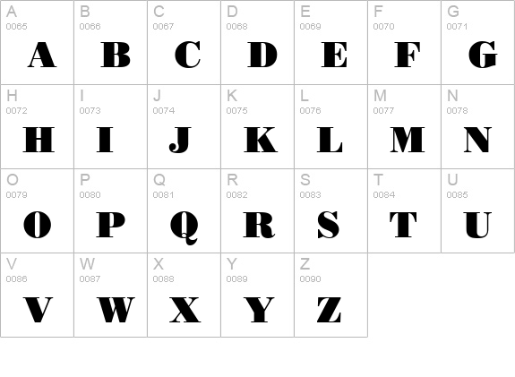 Poster Bodoni ATT Bold uppercase A-Z preview