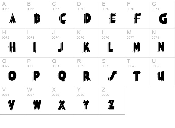 PosterCondensed Normal uppercase A-Z preview