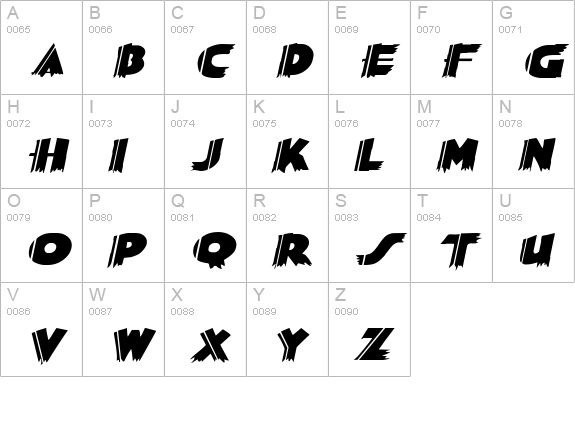 PosterExtended Italic uppercase A-Z preview