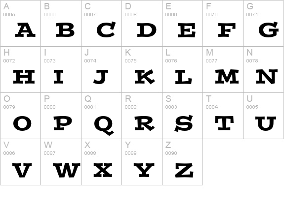 Postino uppercase A-Z preview