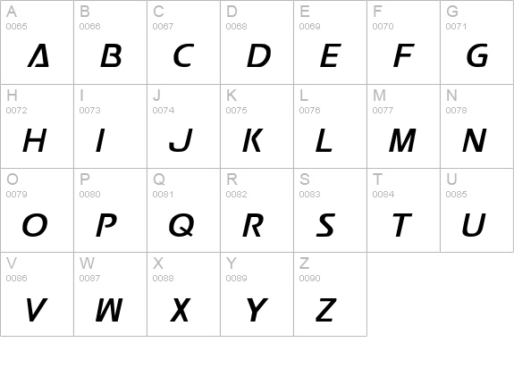 Postmaster uppercase A-Z preview
