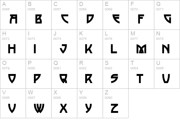 Postmodern One uppercase A-Z preview